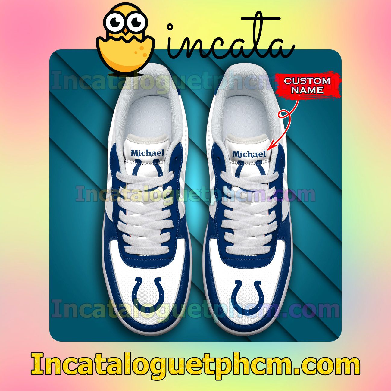 Personalized NFL Indianapolis Colts Custom Name Nike Low Shoes Sneakers