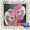 Personalized Nike Hello Kitty Pink White Full-Zip Hooded Fleece Sweatshirt