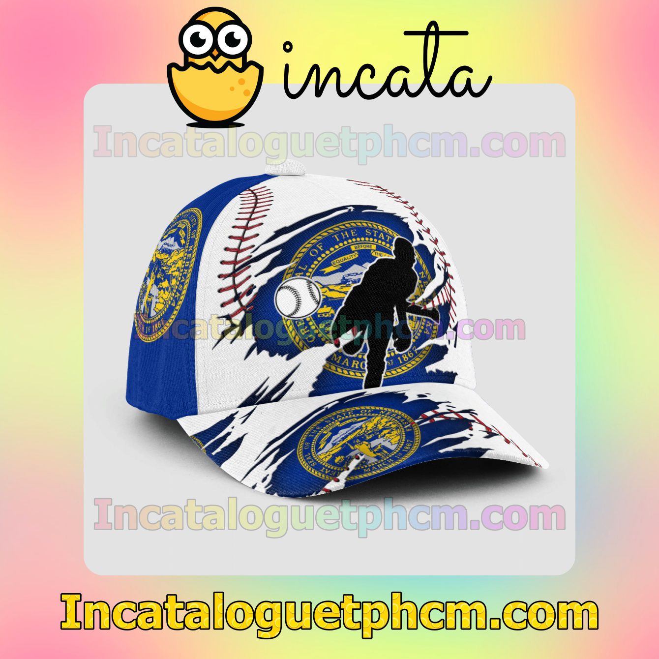 Pitching Nebraska Flag Pattern Snapbacks Customized Hat Caps
