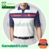 Ralph Lauren Luxury Brand White With Navy And Red Stripe Tennis Golf Polo