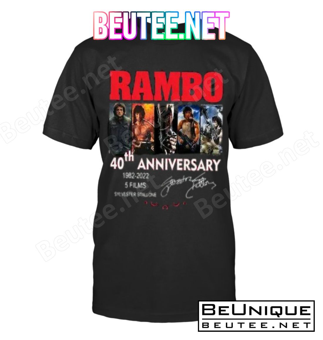 Rambo 40th Anniversary 1982 2022 5 Films Sylvester Stallone Signatures