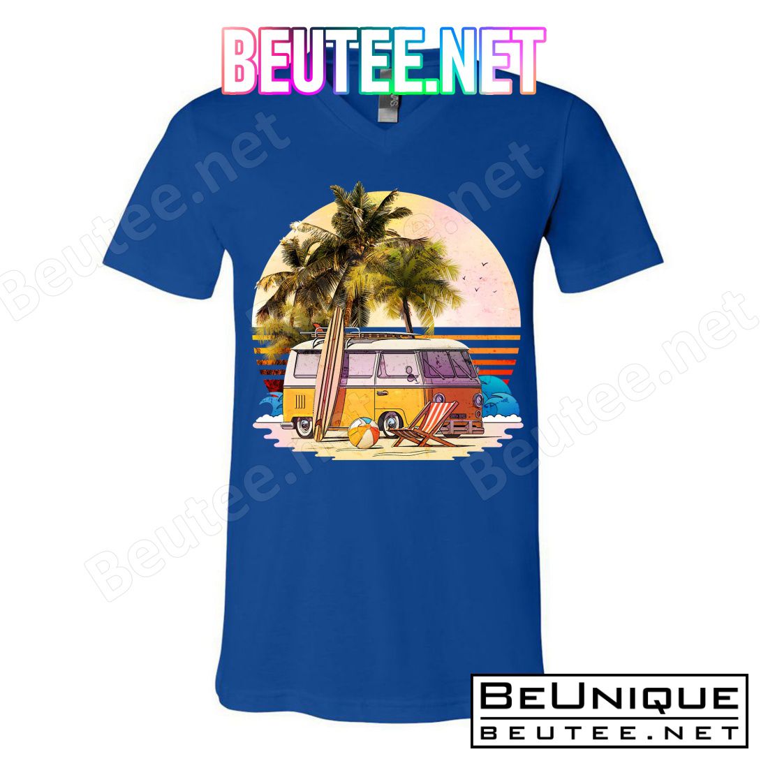 Retro Beach Bum Hippie Van T-Shirts