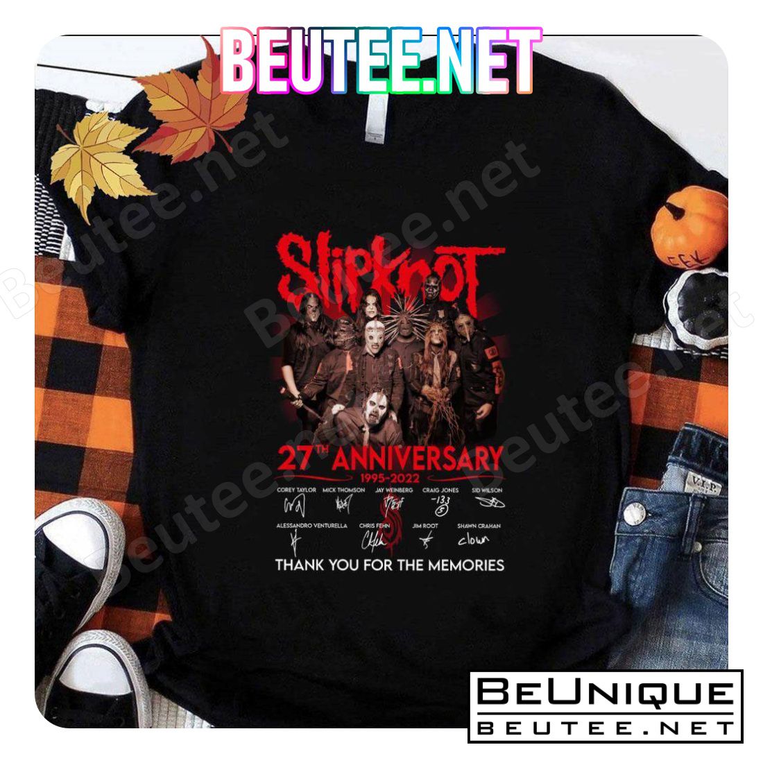 Slipknot 27th Anniversary 1995-2022 Thank You For The Memories Signatures Shirt