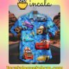 Smile Cars With Plane Full Print Blue Men Vacation Shirts