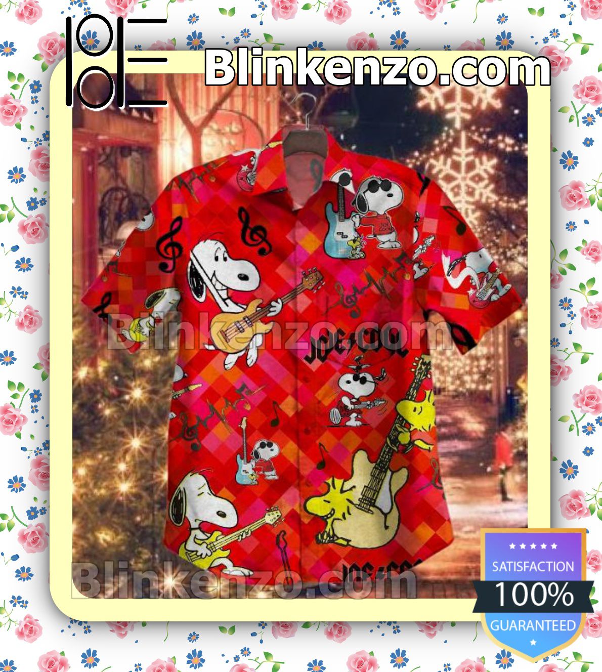 Snoopy Guitar Music Red Summer Shirts