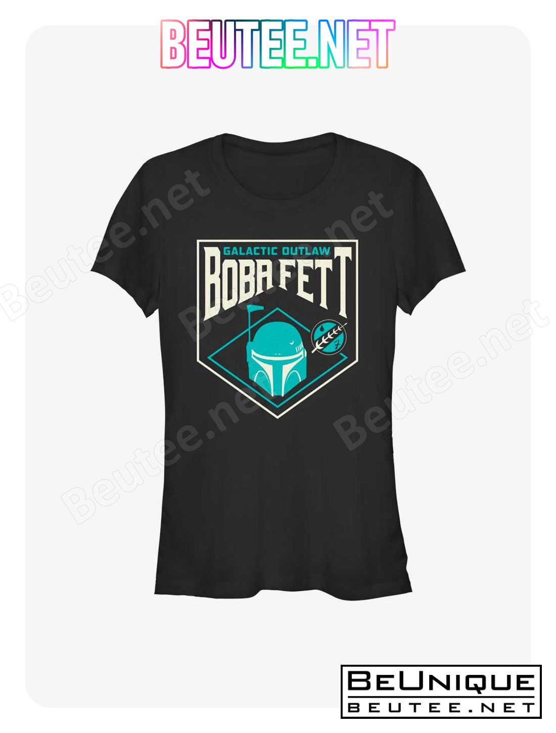 Star Wars The Book Of Boba Fett Galactic Outlaw Badge Girls T-Shirt