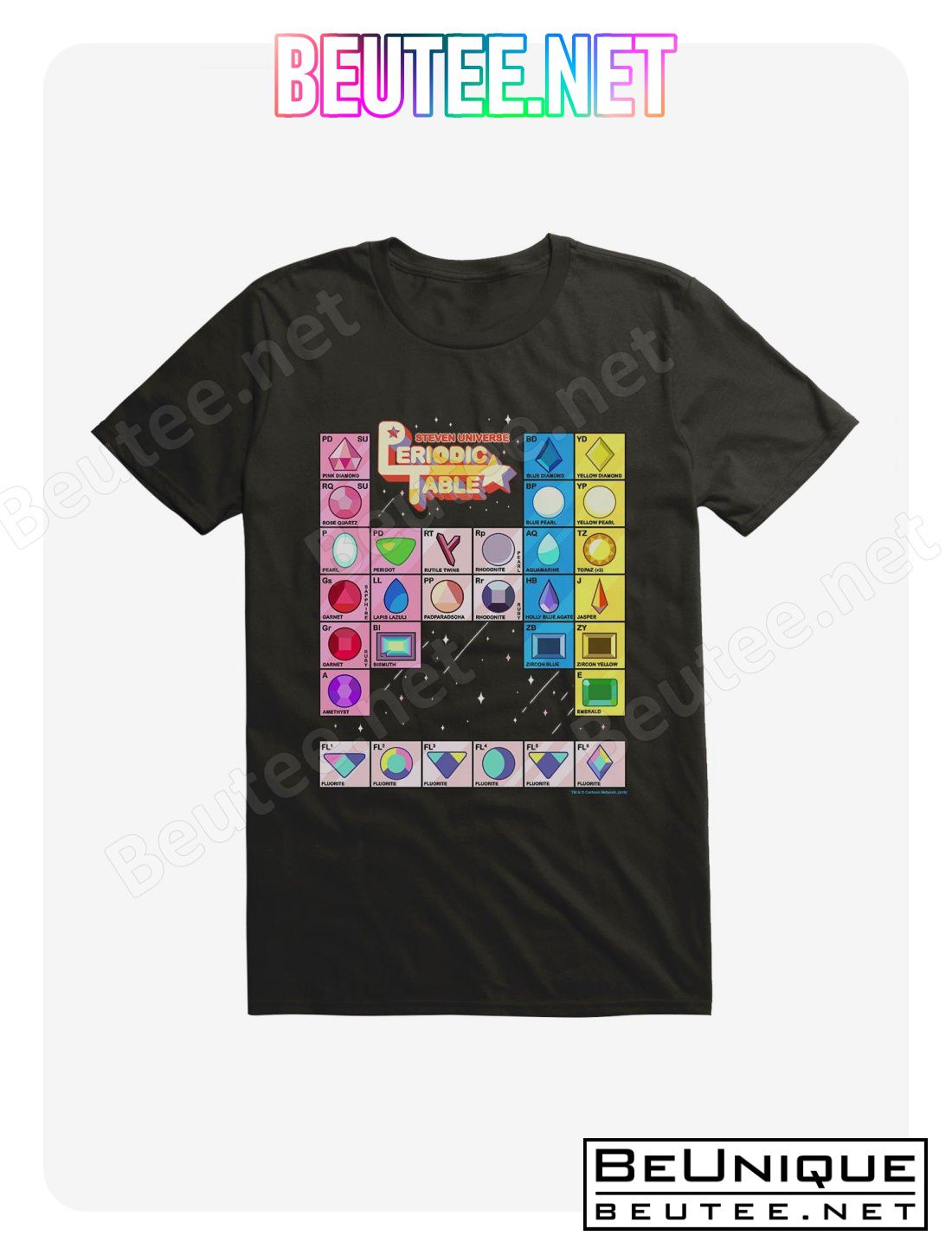 Steven Universe Periodic Gem Table T-Shirt