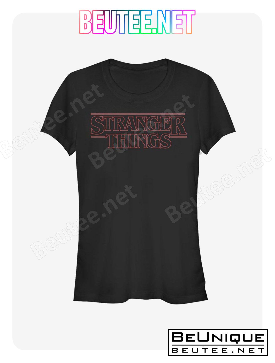 Stranger Things Stranger Red Outline Logo Girls T-Shirt