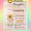 To My Daughter Never Forget That I Love You Sunflower Dreamcatcher Weighted Blanket