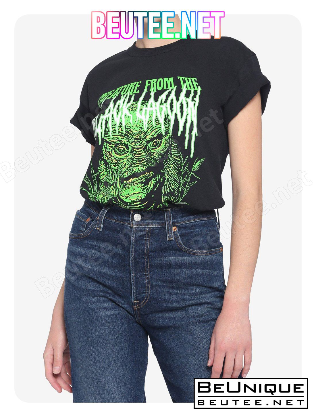 Universal Monsters Creature From The Black Lagoon 1993 Tour Girls Boyfriend Fit T-Shirt