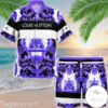 Versace Purple Multi Baroque Print Hawaiian Shirt And Beach Shorts