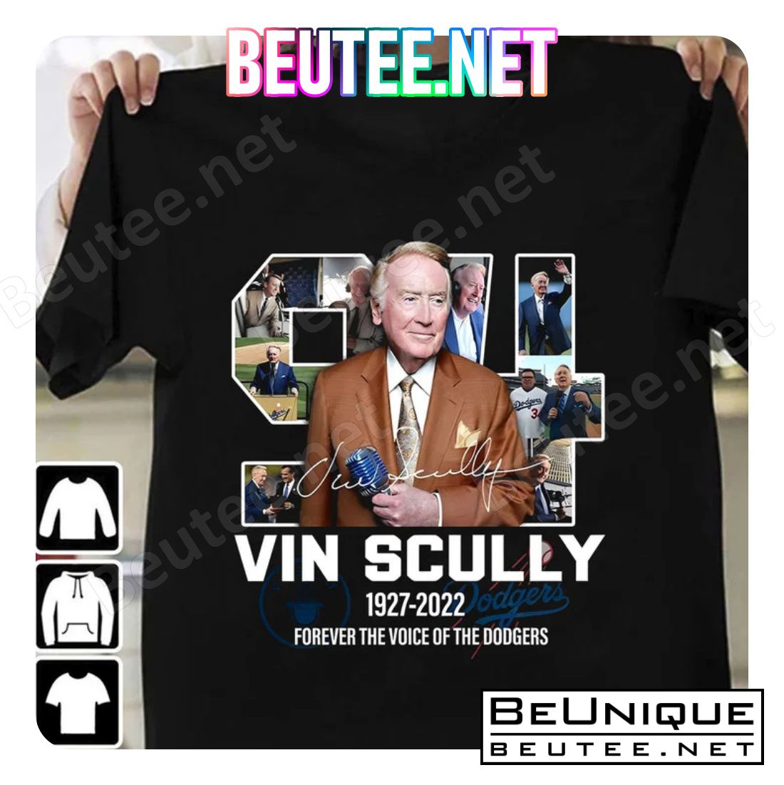Vin Scully 1927-2022 Forever The Voice Of The Dodgers Signature Shirt