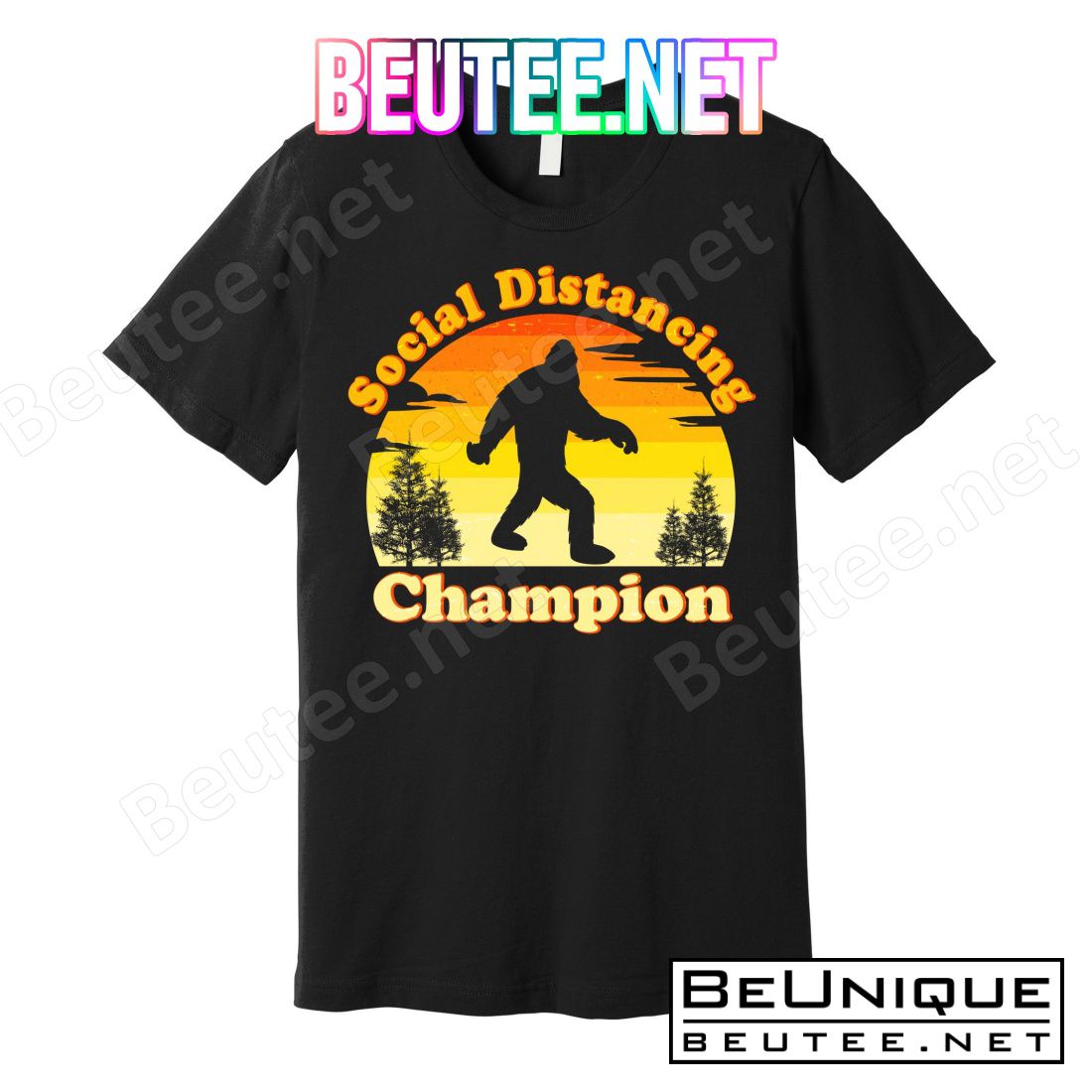 Vintage Sunrise Social Distancing Champion Bigfoot T-Shirts