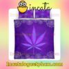 Weed Leaf Hippie Purple Bed Covers Bedroom Set