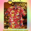 Winnie-the-Pooh Christmas Snow Flowers Red Men Vacation Shirts
